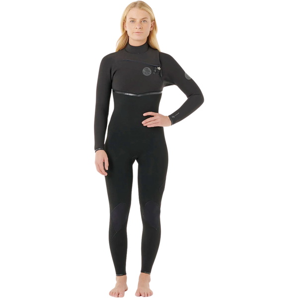 2026 Rip Curl Frauen E-Bomb 4/3mm Brustreißverschluss Neoprenanzug 16NWFS - Black